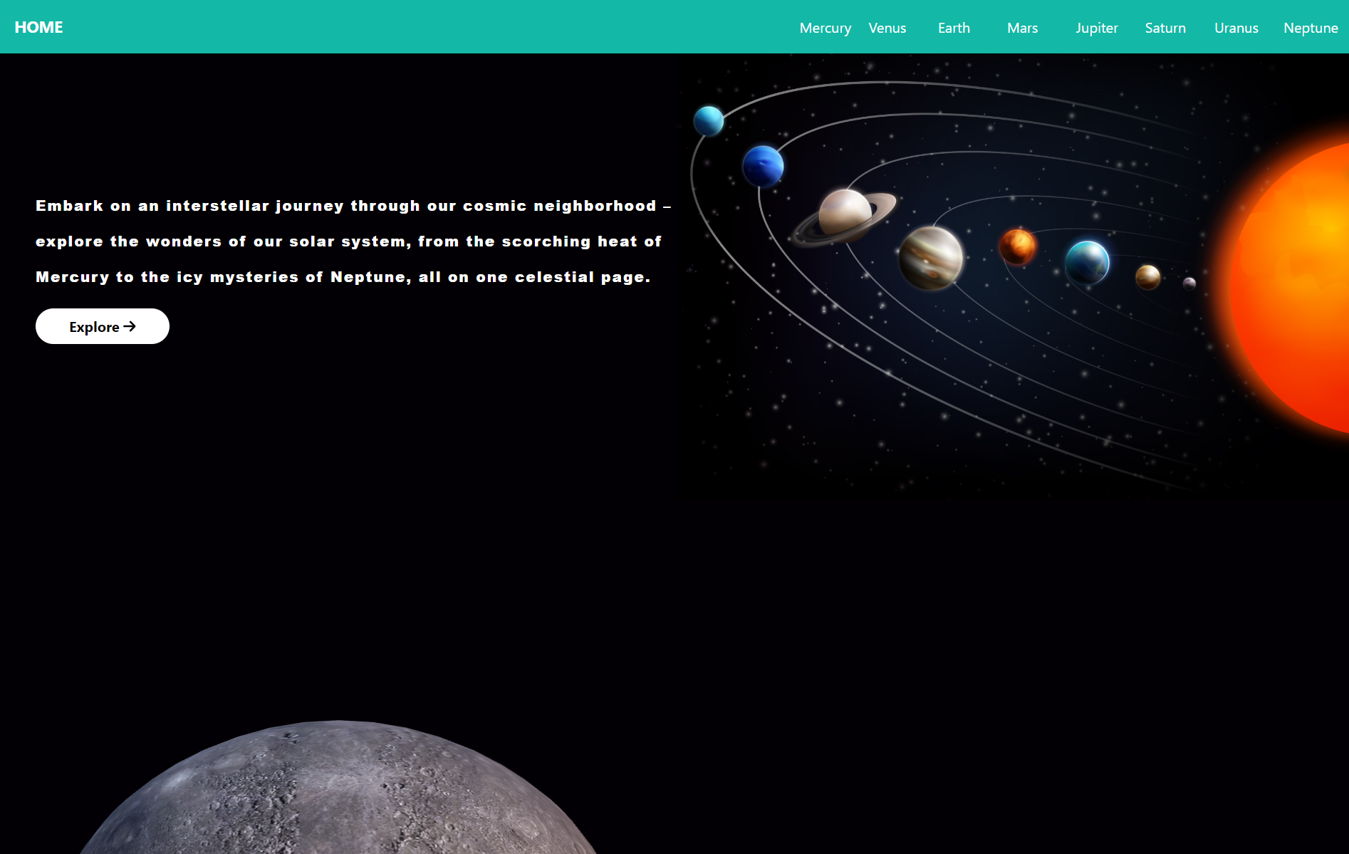 solar-system-explorer Website Home page